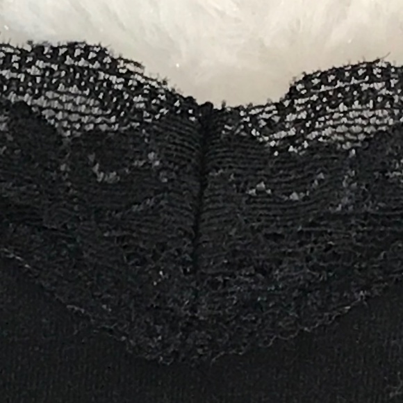 Mexx Vintage Black Women’s Tank Top With Lace Trim & Adjustable Spaghetti Straps - Picture 2 of 7